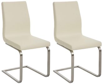 Clp Clp - Set De 2 Sillas De Comedor Belfort En Polipiel Crema
