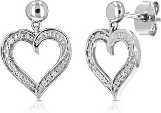 Vir Jewels 1/20 cttw Lab Grown Diamond Dangle Earrings in Sterling Silver With Push Backs For Women