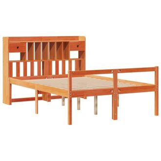 Berkfield Home Decorative Bookcase Bed without Mattress Wax Brown 160x200cm Soli | Size: 160x200 cm