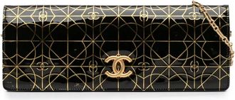 Chanel 2008-2009 Paris Moscou Vinyl Moujik Clutch with Chain crossbody bag - Black