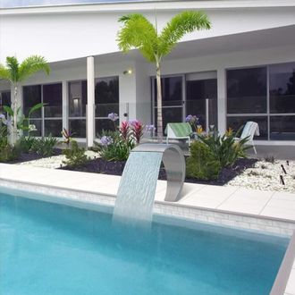 OEM Fuente Para Piscina Con Cascada, Cascada Para Piscina Elevada, Fuente De Acero Inoxidable Para Estanque De Jard&iacute;n O Terraza Exterior De 20x40 Cm