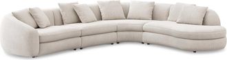 Castlery Fable Extended Chaise Sectional Sofa, Right Facing, Customized, Light Grey, Castlery