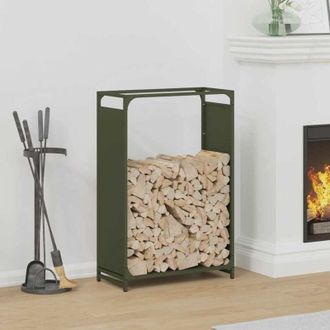 vidaXL Le&ntilde;ero Verde Oliva 60x28x90 Cm Acero Laminado En Fr&iacute;o Vidaxl