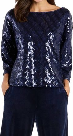 Jude Connally Dora Top In Diamond Navy