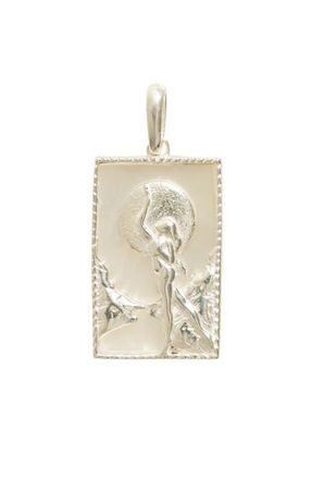 Freya Rose Rectangle Silver Woman and Moon Pendant at Nordstrom