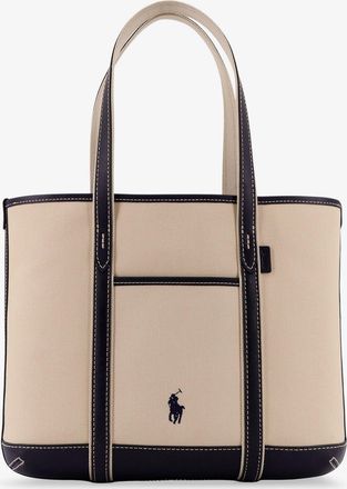 Ralph Lauren Borsa a spalla in canvas con logo ricamato frontale - POLO RALPH LAUREN - gender_Woman