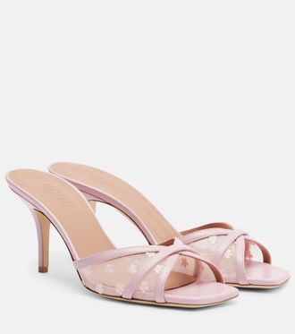 Malone Souliers Perla 70 leather and mesh mules