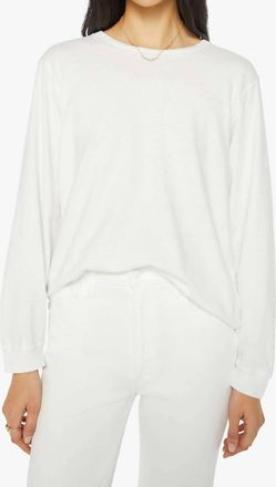 Mother Long Sleeve Rowdy Tee In Bright White