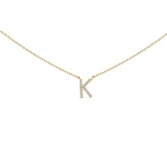 House of Brilliance 10K Gold Diamond Accent A-Z Block Initial Pendant Necklace