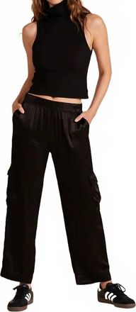 bobi Straight Leg Cargo Pants In Black