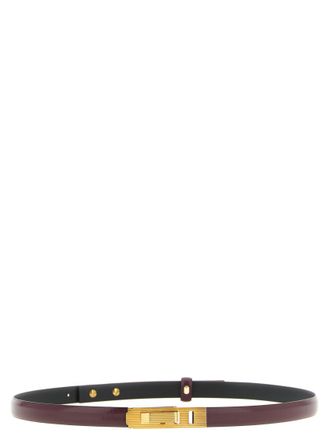 Alberta Ferretti Maroon Striped Buckle Belt