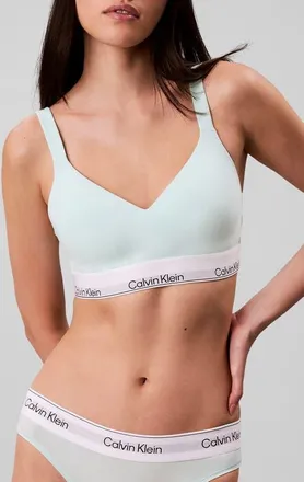 Calvin Klein Icon Cotton Blend Bralette in Feel The Mint at Nordstrom, Size X-Large