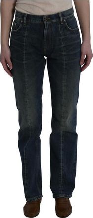 Versace Gedistilleerde Rechte jeans - Dames - Jeans - Blauw - Maat: W27 Leer