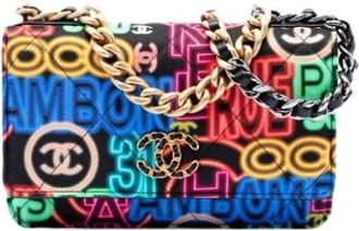 Chanel Pre-owned Wallet on Chain - Dames - Vintage Schoudertas - Veelkleurig - ONE Size - Leer - Vintage