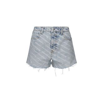 Alexander Wang Blue Cotton Bermuda Womens Shorts