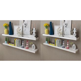 Berkfield Home Wall Shelves 4 pcs White 120 cm