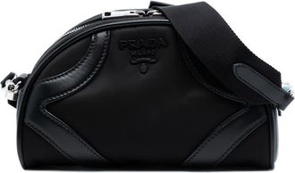 Prada Pre-owned Prada Soft Calf Trimmed Tessuto Bowling Crossbody 5J5T7IA866MQDG6R