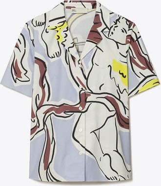 Tory Burch Womens Cotton Camp Shirt, size 12