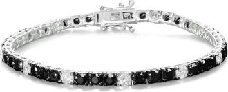 House of Brilliance Silver 10.0Cttw Black and White Diamond Tennis Bracelet at Nordstrom