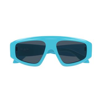 Alaia Aa0092s Oversized Rectangular Sunglasses in Turquoise Blue