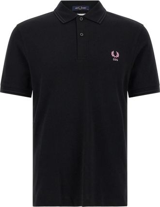 Comme Des Gar&ccedil;ons Logo-geborduurde Polo met Strepen - Heren - Polos - Zwart - XL - Katoen - Tops