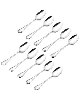 Godinger Set Of 10 Bead Mirrored 18/0 Stainless Steel Tablespoon