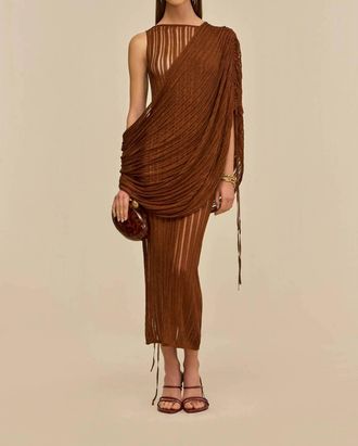 Cult Gaia Kaya Knit Dress In Saddle