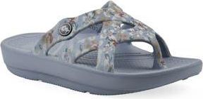 White Mountain Rip Foam Slide Sandal in Light Blue Floral Print at Nordstrom Rack, Size 10