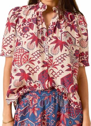 Alix of Bohemia Winnie Hive Shirt In Crimson