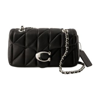 Coach Womens Tabby 20 Crossbody Leather Black Canvas Bags Shoulder-hobo-bags