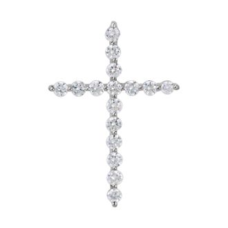 Diamond2Deal 14k Gold 1/5ct Lab-Grown Diamond Cross Pendant