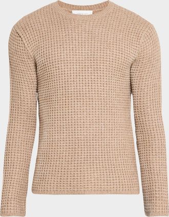 John Elliott + Co Mens Wool Waffle Crew Sweater