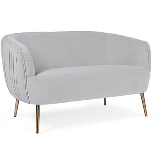 BIZZOTTO Bizzotto - Divano in velluto 2 posti Linsay con piedi ottone 129 cm -Grigio