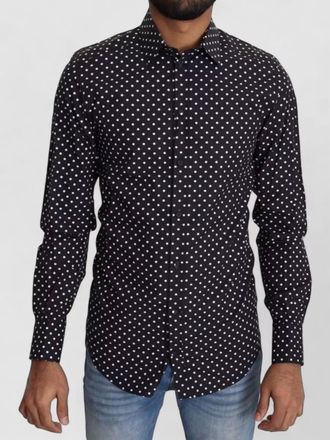 Dolce & Gabbana cotton polka-dot long-sleeve shirt