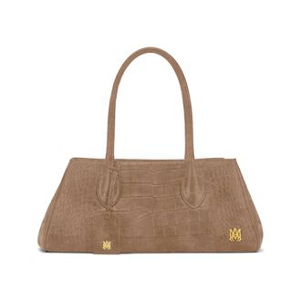 Amiri Handbags, female, Brown, Size: ONE SIZE Croc-Effect Top Handle Bag
