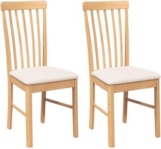 vidaXL Vidaxl - Sillas de comedor con cojines 2 uds madera maciza caucho