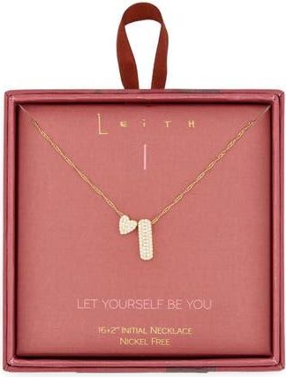 Leith Cubic Zirconia Heart & Bubble Initial Pendant Necklace in I- Clear- Gold at Nordstrom Rack
