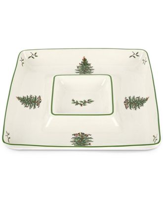 Spode Christmas Tree Square Chip & Dip