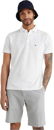 Tommy Hilfiger Heren 1985 Geborduurd Logo Poloshirt (Wit)