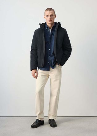 Mango Giubbotto tecnico cappuccio waterproof blu notte - Uomo - XL - MANGO MAN