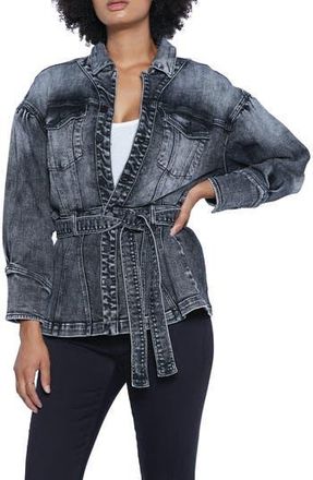 Wash Lab Denim Dojo Belted Denim Jacket in Wash Black at Nordstrom Rack, Size Small