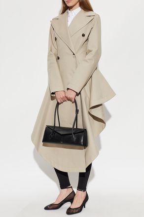 Alaia Asymmetric Coat, Womens, Beige