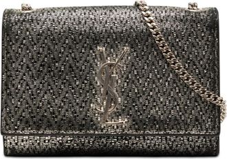 Saint Laurent Pre-owned Saint Laurent Small Metallic Chevron Calfskin Monogram Kate Crossbody Ladies PMR220A6LE3PAD3A