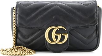 Gucci GG Marmont Flap Bag Matelasse Leather Super Mini crossbody bag - Zwart