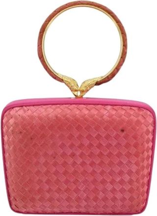 Bottega Veneta Pre-owned Clutches, female, Pink, Size: ONE SIZE Pre-owned Satin Clutch