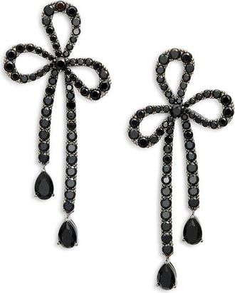 Nadri Bow Drop Earrings in Black at Nordstrom