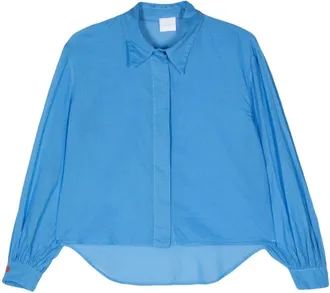 Merci long-sleeve cotton shirt - women - Cotton - M - Blue