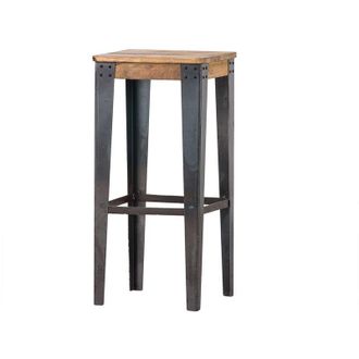 Miliboo Sgabello da bar industriale in acciaio e legno 75 cm MADISON