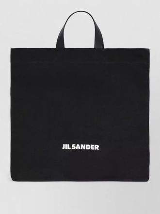 Jil Sander canvas tote bag leather handles