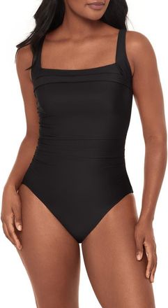 Miraclesuit Rock Solid Polaris Swimsuit in Black at Nordstrom, Size 10